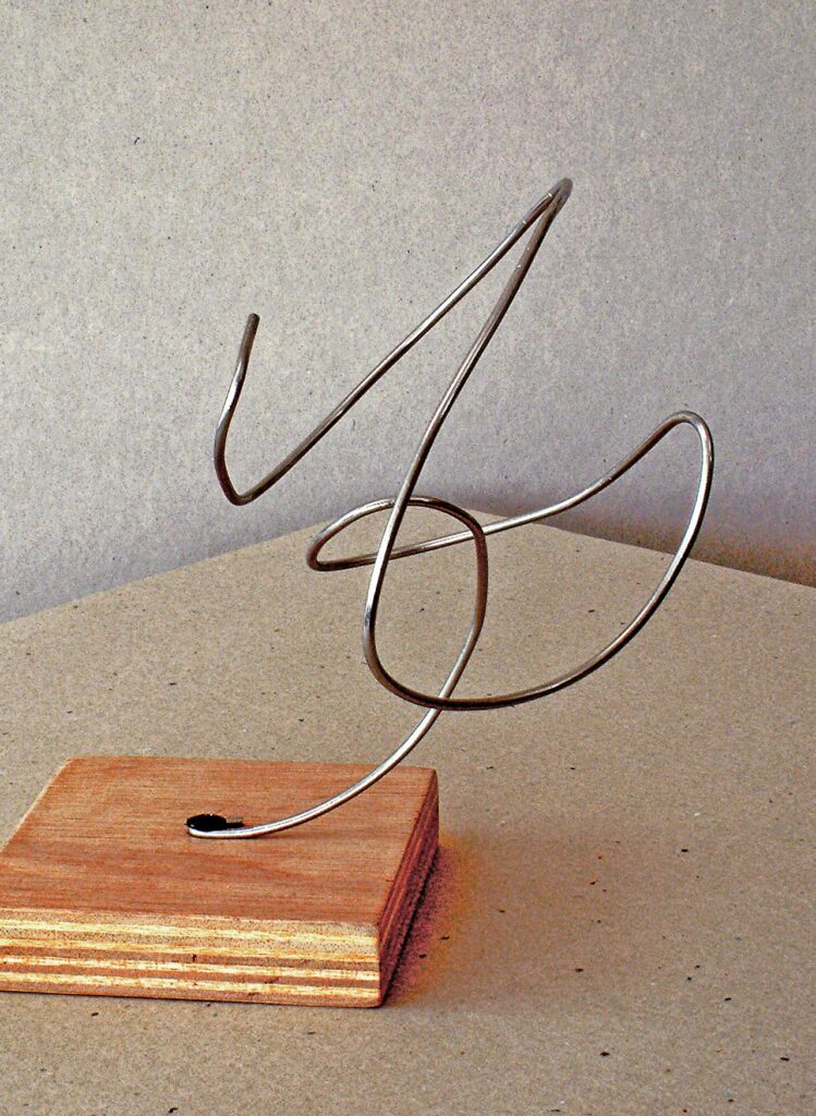 Minimalist Wire Geometric Sculpture